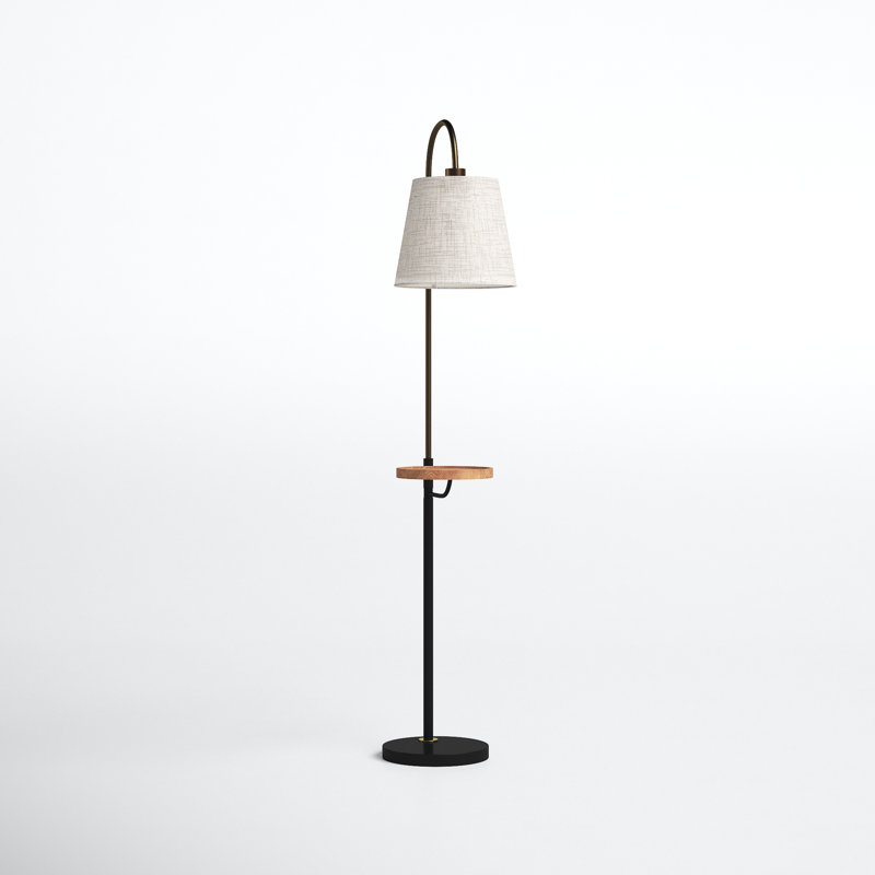 Joss & Main Varuna 65'' Natural/Antique Brass/Black Tray Table Floor